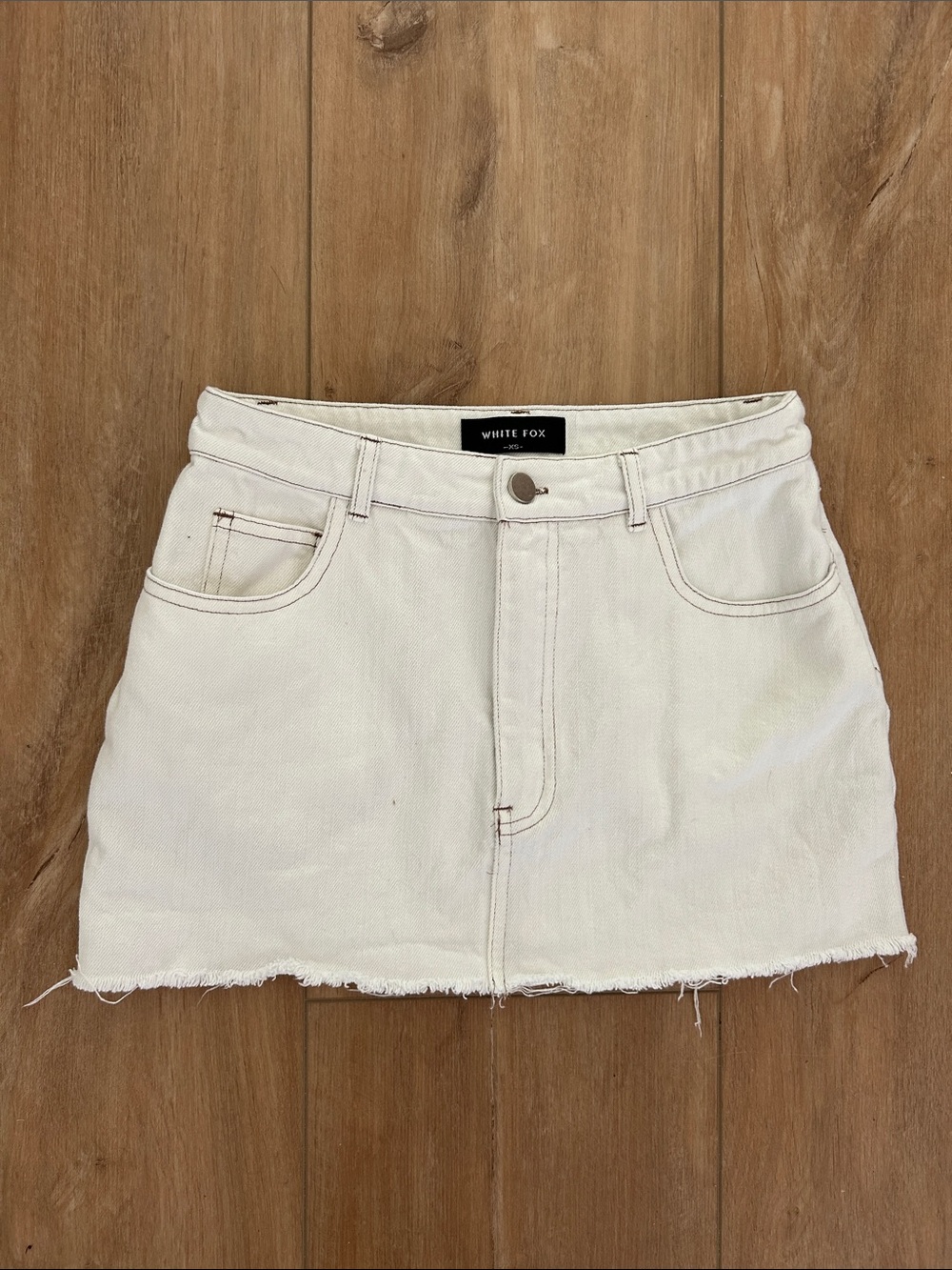 Like new - WHITE FOX White Denim Mini Skirt